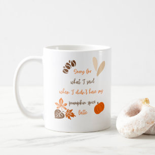 Caneca De Café Pumpkin Spice Latência Outono Engraçado Quote Boni