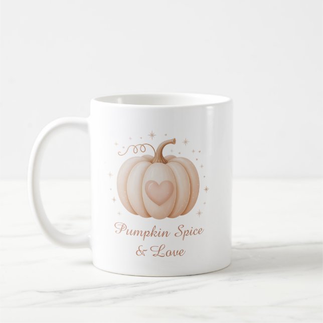 Caneca De Café Pumpkin Spice & Love Cujo Pastel Pumpkin Fava no H (Esquerda)
