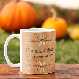 Caneca De Café Pumpkin Spice Seasonal Vice Autumn Leaf Borders