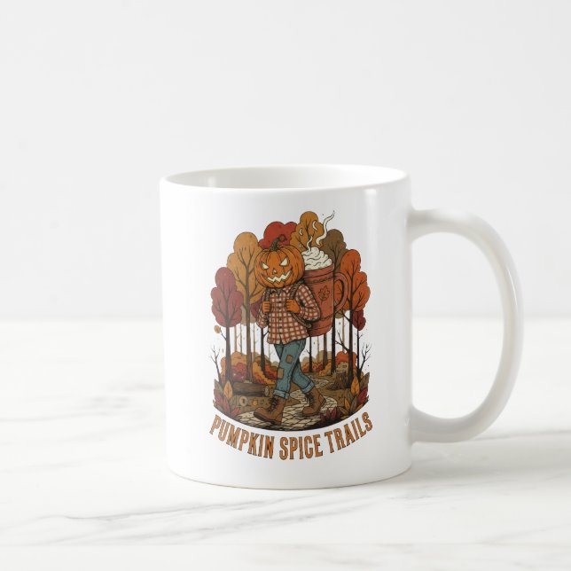 Caneca De Café Pumpkin Spice Trails Autumn Hipercaling Design (Direita)