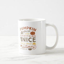Caneca De Café Pumpkin Spice Typografia Autumn Coffee Mug