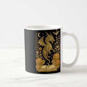 Caneca De Café Pumpkin Spooky Leitura Ha Do Dragão Floral Retro