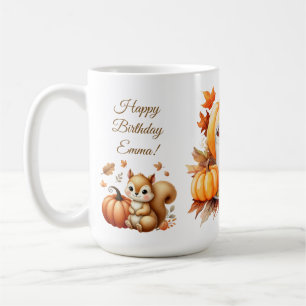Caneca De Café Pumpkin Wildflower Fall Watercolor Aniversário