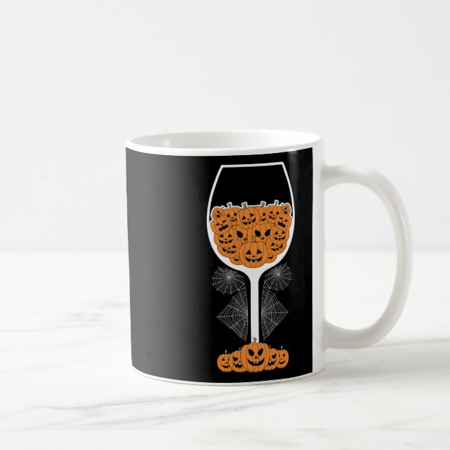 Caneca De Café Pumpkin Wine Gl Spider Fácil Halloween (Direita)