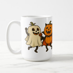 Caneca De Café Pumpkins dançando nos figurinos de Halloween - Eng