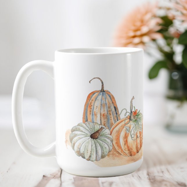 Caneca De Café Pumpkins de Aquarela (Fall Pumpkins Coffee Mug)