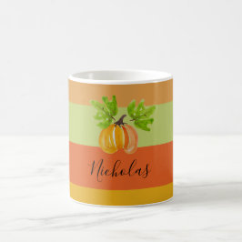 Caneca De Café Pumpkins de Aquarela de Ação de Graças Personaliza