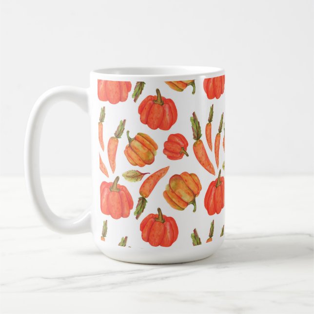 CANECA DE CAFÉ PUMPKINS E CARROÇAS DE CHEIAS LARANJAS (Esquerda)