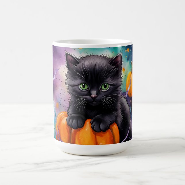 Caneca De Café Pumpkins e Fita de Gatinhos Pretos (Centro)