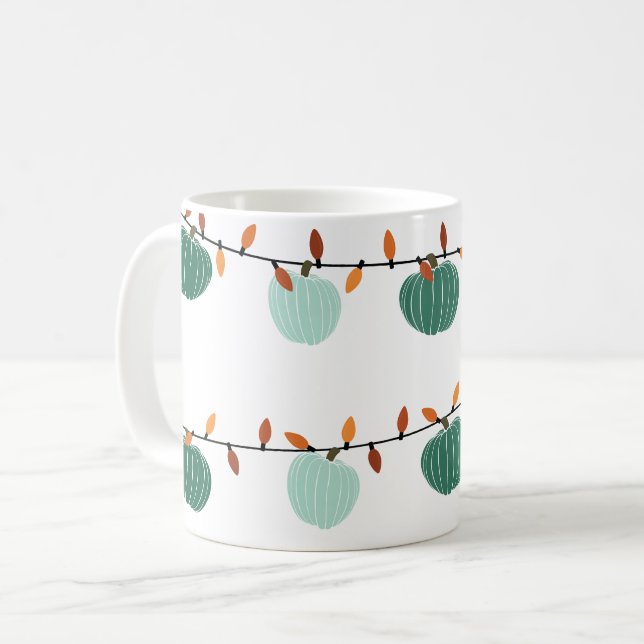 Caneca De Café Pumpkins e Luzes (Frente Esquerda)