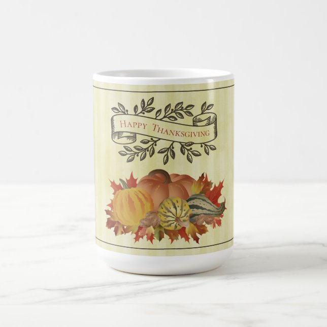 Caneca De Café Pumpkins e Squash, de Ação de Graças Amarelo (Centro)