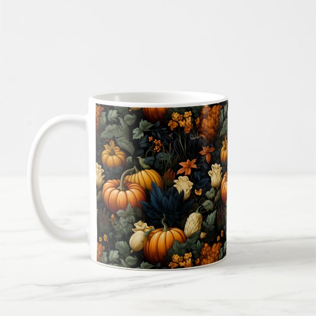 Caneca De Café Pumpkins Floral Art Mug (Esquerda)