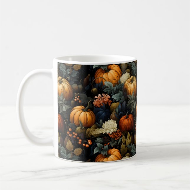 Caneca De Café Pumpkins Floral Art Mug (Esquerda)