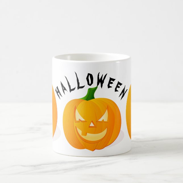 Caneca De Café Pumpkins & Halloween White Coffee Mug (Centro)