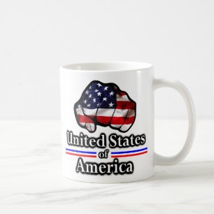 Caneca De Café Punho de Bandeira dos Estados Unidos do Orgulho Am