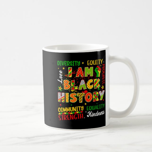 Caneca De Café Punho Poder Negro Mês da História Negra Homens Afr (Direita)