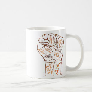 Caneca De Café Punho Poderoso Mão Inspirando Líderes Negros Histó