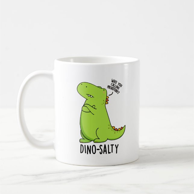 Caneca De Café Punição de dinossauro engraçado e salgado  (Esquerda)