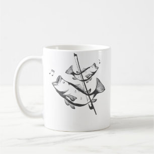 Caneca De Café Punição Divertida de Contrabaixo Arte Jazz Música