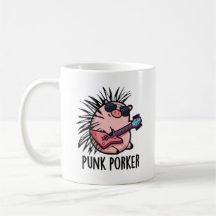 Caneca De Café Punk Porker Funny Punk Rocker Pun