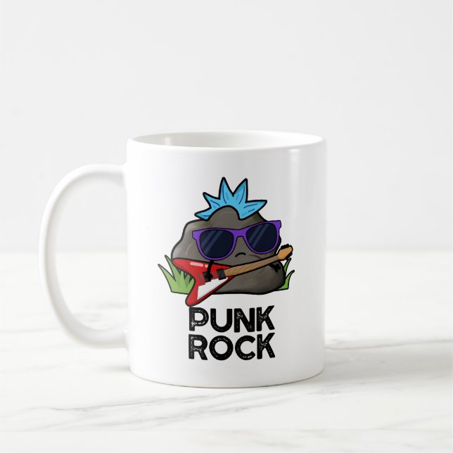 Caneca De Café Punk Rock Funny Music Pun (Esquerda)