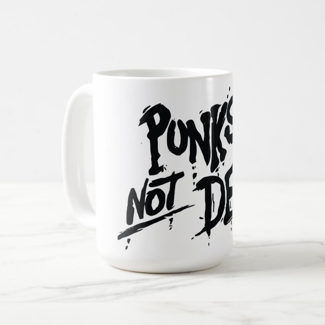 Caneca De Café Punks not Morto - Mug 15 oz (Frente Esquerda)