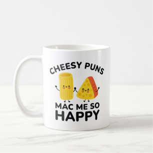 Caneca De Café Puns de Queijo Me Fazem Tão Feliz