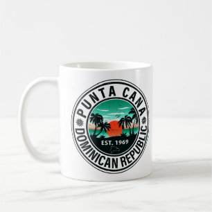 Caneca De Café Punta Cana Dominicana Palm Tree Retro Sunset