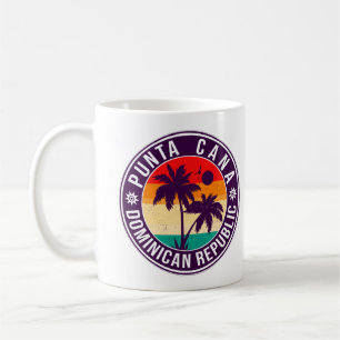 Caneca De Café Punta Cana Dominicana Palm Tree Retro Sunset