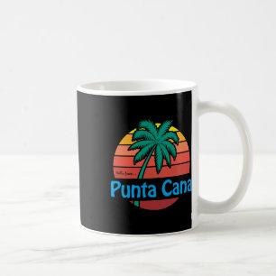 Caneca De Café Punta Cana Retro Verão Palmeira Praia Presente Hom