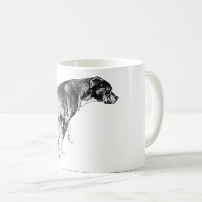 Caneca De Café Pup Fiel em Sombras de Queda (Frente Esquerda)