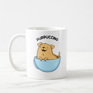 Caneca De Café Pup-puccino Funny Cappuccino Pun