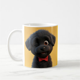 Caneca De Café Puppie Mole Preta Personalizada - Presente Adoráve