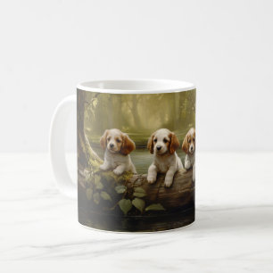 Caneca De Café Puppies Linha Adorável Cama Cerâmica