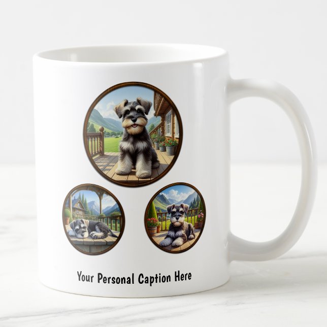 Caneca De Café Puppy de Schnauzer Miniatura Personalizável (Criador carregado)