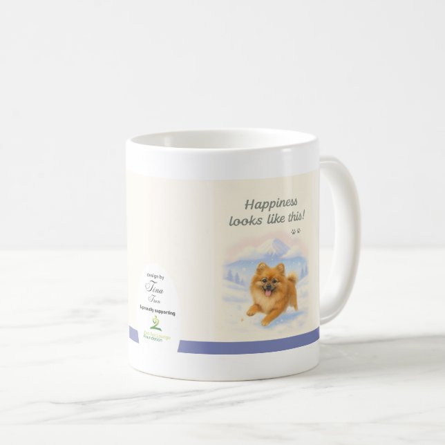 Caneca De Café Puppy Dreams Happiness Mug by Tina Tran  (Frente Esquerda)