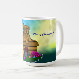 Caneca De Café Puppy em uma caixa, Merry Xmas