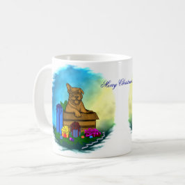 Caneca De Café Puppy em uma caixa, Merry Xmas