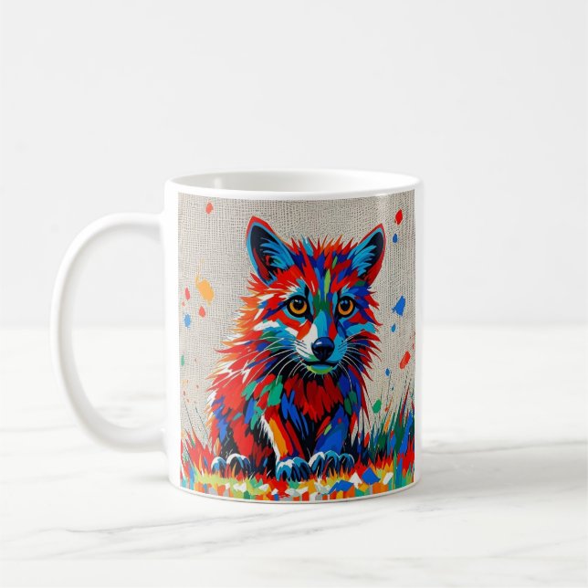 Caneca De Café Puppy Expressiva abstrato art design (Esquerda)