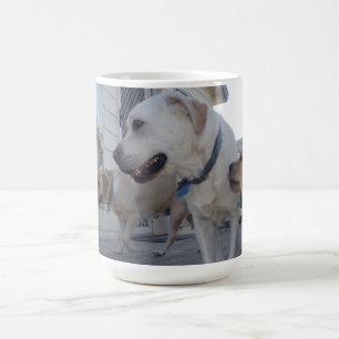 Caneca De Café Puppy Kisses: Cream Color Labrador Family Love,
