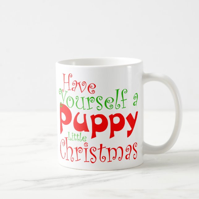 Caneca De Café Puppy Natal Holiday Mug (Direita)