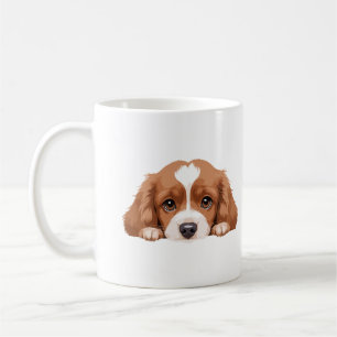Caneca De Café Puppy Peeking Bonito Adorável Cartografia De Anima