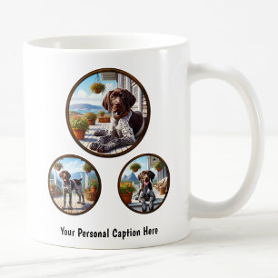 Caneca De Café Puppy personalizável de ponteiro curto alemão