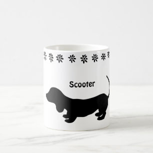 Caneca De Café Puppy Puppy Pupg, preto e branco
