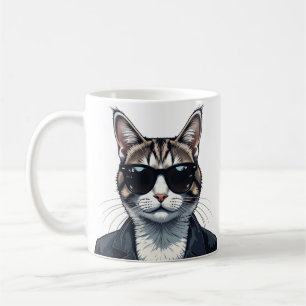 Caneca De Café Puramente Legal: Gato com sombras