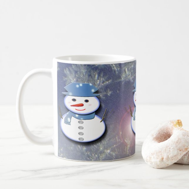 Caneca De Café Pure White Snowman (Com Donut)