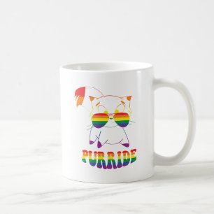 Caneca De Café Purgar Gato de Gay Lésbica Arco-íris