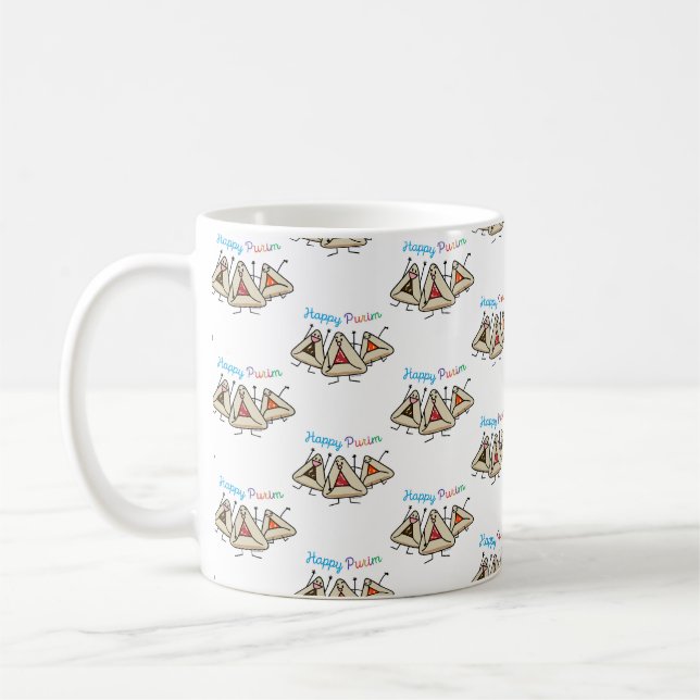 Caneca De Café Purim hamantaschen a pastelaria Sameach Oznei (Esquerda)