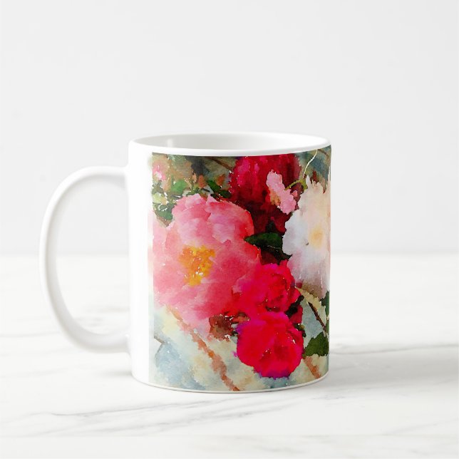 Caneca De Café Puro Rosa Romance (Esquerda)