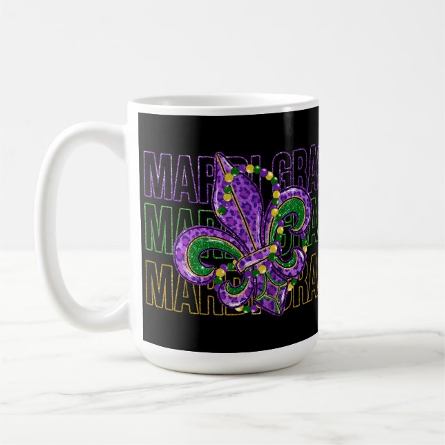 CANECA DE CAFÉ PURPEN GREEN DOURADO GLITTER OLHA MARDI GRAS (Esquerda)